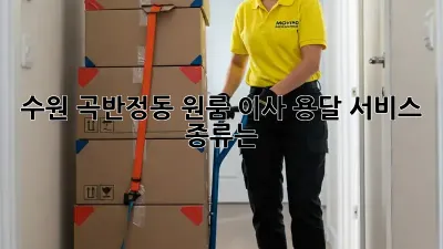 수원 곡반정동 원룸 이사, 용달 서비스 종류는?